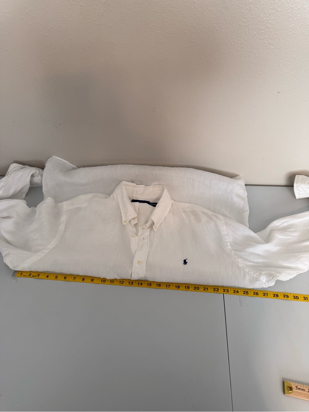 Ralph Lauren Linen White Long-Sleeve Button-Down Shirt Mens XXL Old Money - Picture 12 of 14